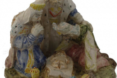 Adoración de los Reyes. Barro esmaltado.